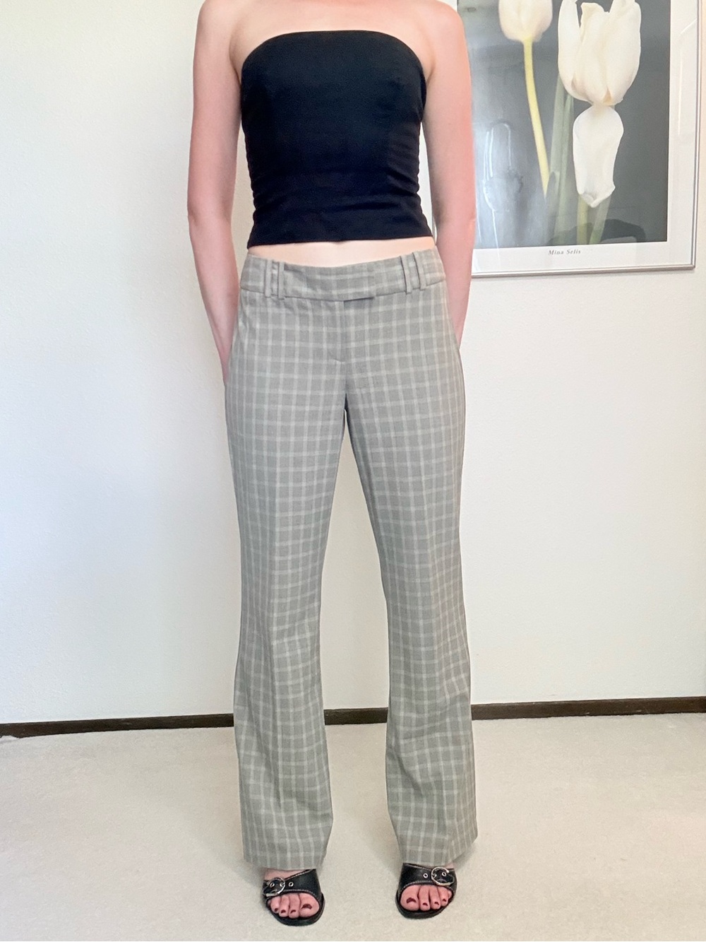 Y2K The Limited Cassidy Low Rise Wide Leg Plaid Trousers Academia Office Siren